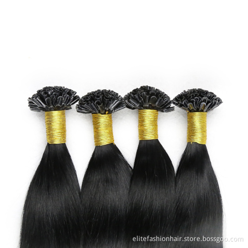 U Tip Hair Wholesale Raw Indian Kinky Curly Itip Keratin Bonds Flat U Remy Human Hair Extensions Micro Links Microlink